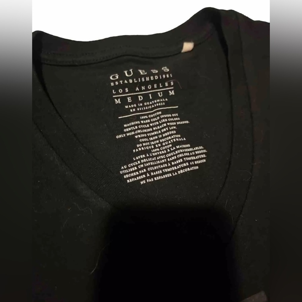 GUESS Los Angeles Men’s Short Sleeve T-Shirt Size MEDIUM Black Cotton - Picture 4 of 5